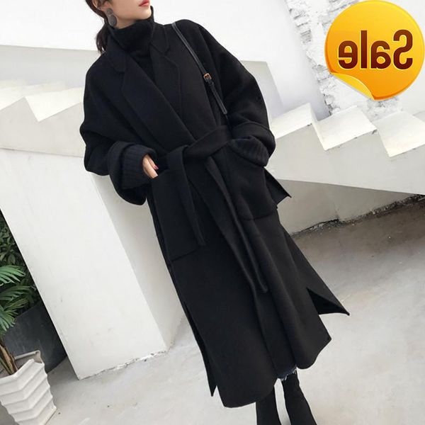 women's wool & blends faxu long full vintage leiouna turn-down office-lady womens korean female coat winter women ladies outerwear coat, Black
women's wool & blends faxu long full vintage leiouna turn-down office-lady womens korean female coat winter women ladies outerwear coat, Black
