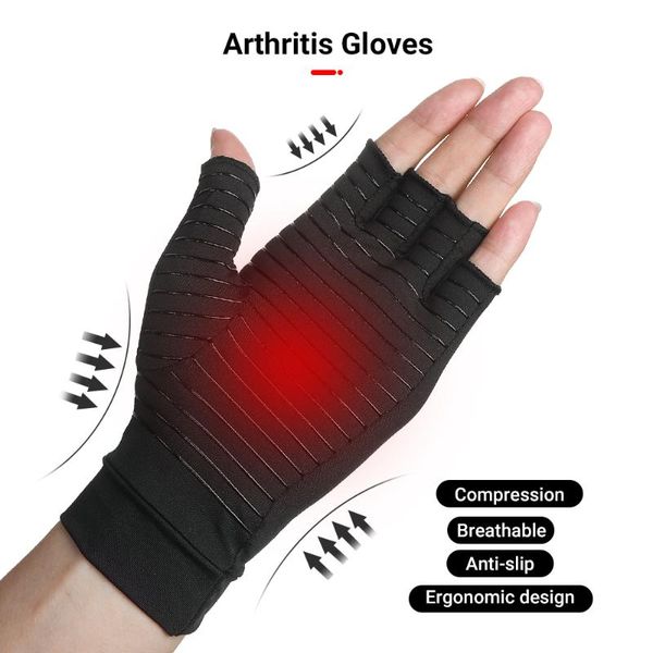 pair compression gloves hand arthritis joint pain relief half finger anti-slip therapy for womens mens wrist support, Black;red
pair compression gloves hand arthritis joint pain relief half finger anti-slip therapy for womens mens wrist support, Black;red