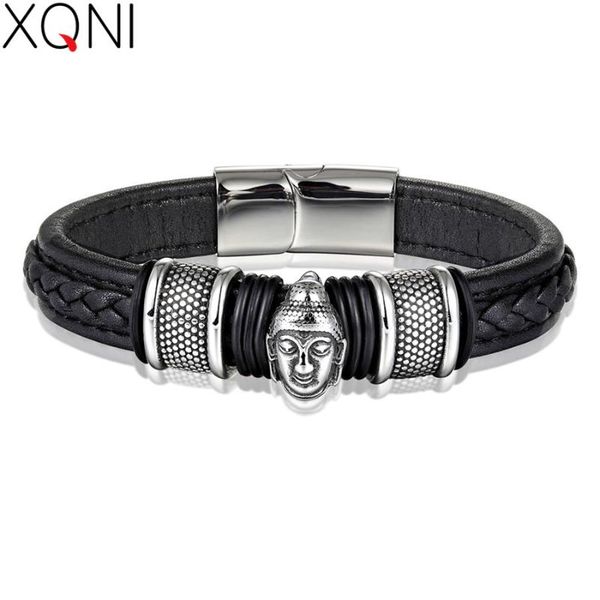 charm bracelets xqni 2021 classic braided genuine leather bracelet buddha head accessories jewelry blessing gift for male wholesale price, Golden;silver
charm bracelets xqni 2021 classic braided genuine leather bracelet buddha head accessories jewelry blessing gift for male wholesale price, Golden;silver