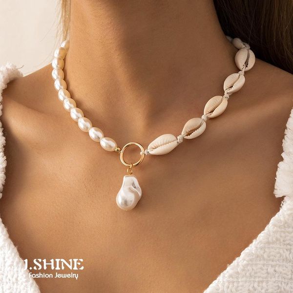 chains j.shine bohemian handmade shell chain necklace baroque simulated pearls geometric pearl pendant necklaces for women, Silver
chains j.shine bohemian handmade shell chain necklace baroque simulated pearls geometric pearl pendant necklaces for women, Silver