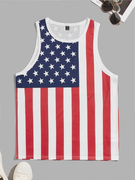 men american flag print tank r1pu#, White;black
men american flag print tank r1pu#, White;black