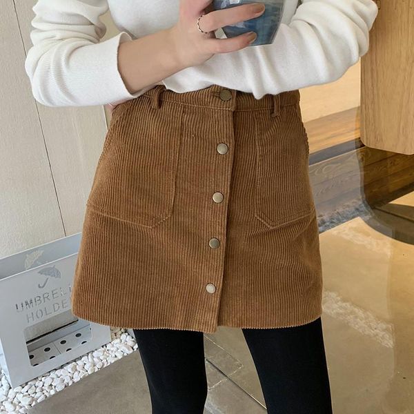 skirts corduroy skirt women high waist vintage a-line mini solid single breasted short khaki mujer office korean style, Black
skirts corduroy skirt women high waist vintage a-line mini solid single breasted short khaki mujer office korean style, Black