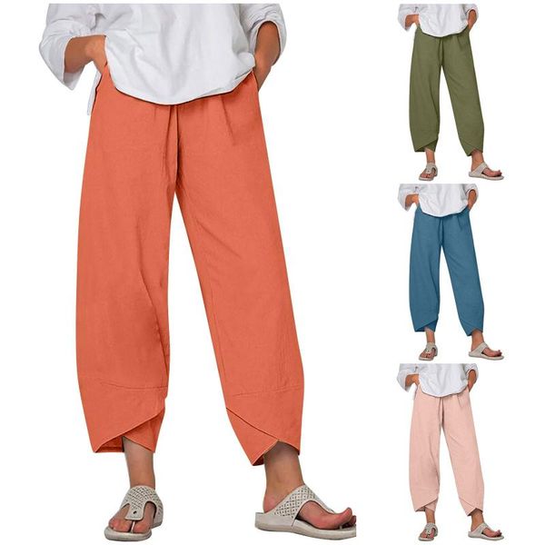 women's pants & capris summer wide leg women trousers casual loose pantalon plus size vintage elastic waist cotton linen solid harem, Black;white
women's pants & capris summer wide leg women trousers casual loose pantalon plus size vintage elastic waist cotton linen solid harem, Black;white