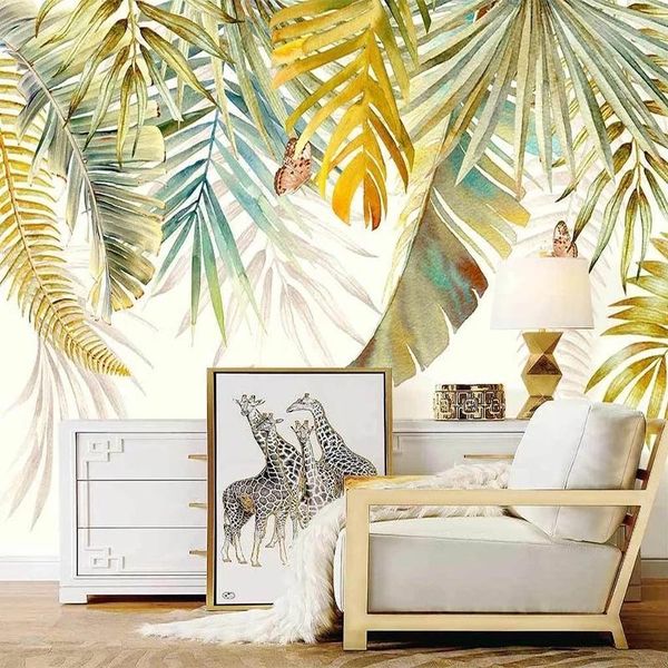 custom po mural self adhesive wallpaper 3d tropical plants leaves painting living room tv sofa bedroom decor waterproof wallpapers
custom po mural self adhesive wallpaper 3d tropical plants leaves painting living room tv sofa bedroom decor waterproof wallpapers