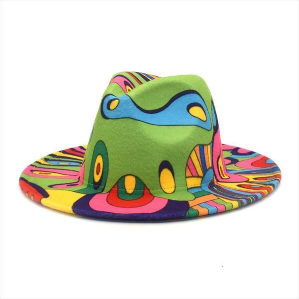 wide brim woolen hat clown graffiti fedora and women fashion panama retro ethnic big wedding, Blue;gray
wide brim woolen hat clown graffiti fedora and women fashion panama retro ethnic big wedding, Blue;gray