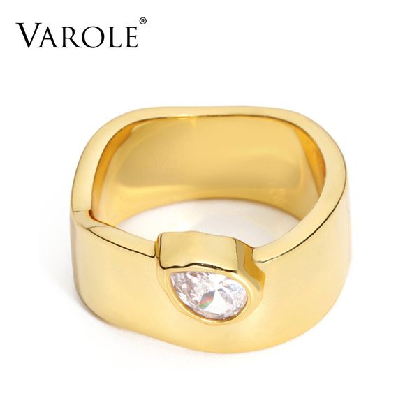 varole punk ring gold color big cz simple finger rings for women minimalist fashion jewelry gifts 
varole punk ring gold color big cz simple finger rings for women minimalist fashion jewelry gifts