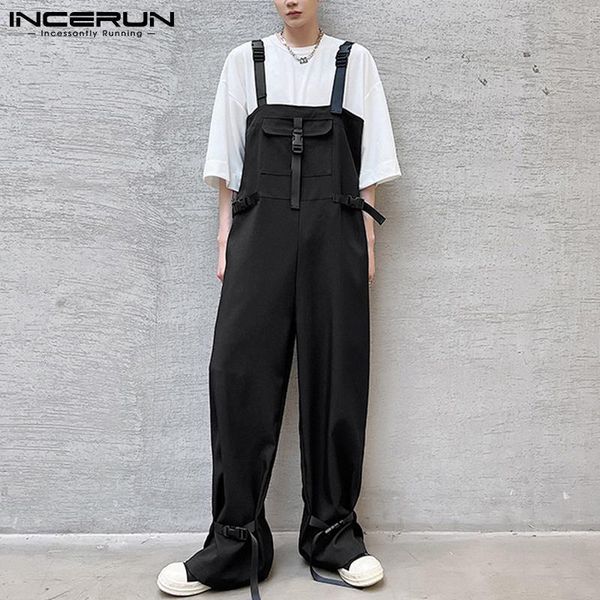 men's pants incerun fashion men jumpsuit solid color bib multi pockets loose rompers korean streetwear 2021 casual overalls s-5xl, Black
men's pants incerun fashion men jumpsuit solid color bib multi pockets loose rompers korean streetwear 2021 casual overalls s-5xl, Black