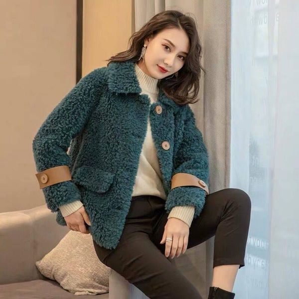 women's fur & faux 2021 winter casual solid real coat women loose thick warm sheep shearling jacket female turn down collar outerwear d, Black
women's fur & faux 2021 winter casual solid real coat women loose thick warm sheep shearling jacket female turn down collar outerwear d, Black