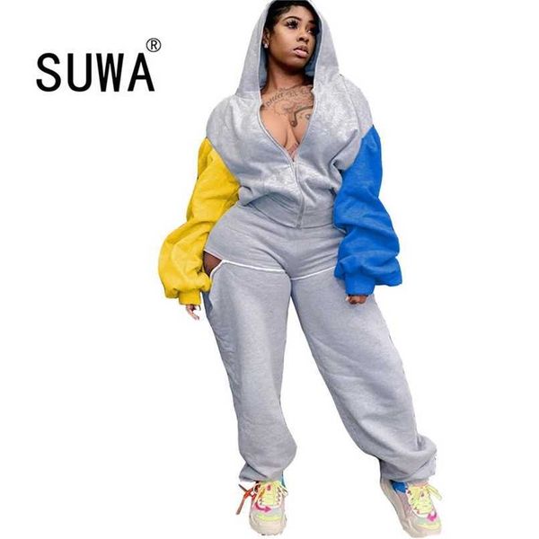 blue yellow lantern sleeve hooded zipper jackets and side cut out baggy sweatpant casual sportswear backless workout 2 piece set 210525, White
blue yellow lantern sleeve hooded zipper jackets and side cut out baggy sweatpant casual sportswear backless workout 2 piece set 210525, White
