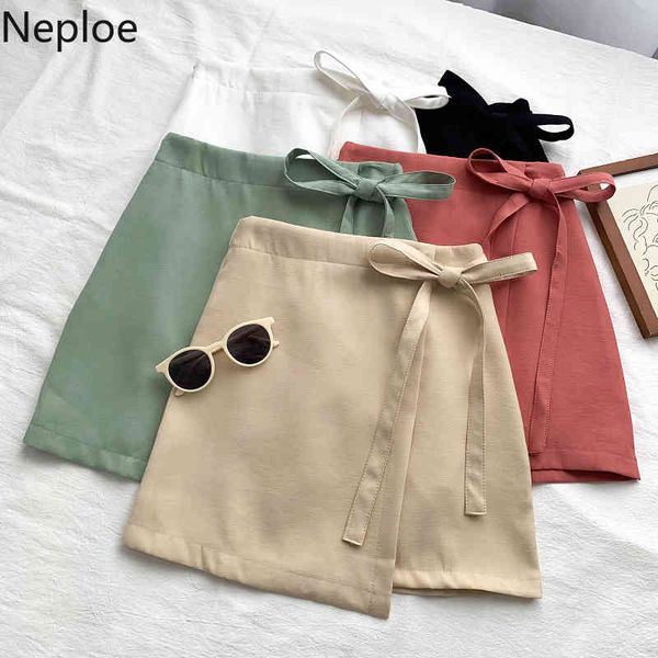 neploe mujer faldas summer design sweet lace-up bowknot skirt womens high-waisted thin slim solid a-line bodycon mini skirts 210422, Black 
neploe mujer faldas summer design sweet lace-up bowknot skirt womens high-waisted thin slim solid a-line bodycon mini skirts 210422, Black