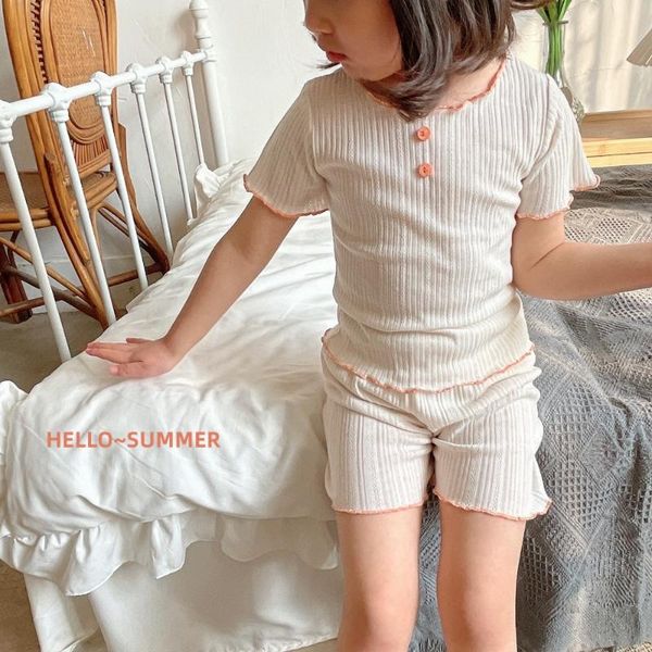 pieces kids children girls clothes set little girl summer ribbed cotton t shirt and shorts pants leggings pajama sets clothing, White
pieces kids children girls clothes set little girl summer ribbed cotton t shirt and shorts pants leggings pajama sets clothing, White