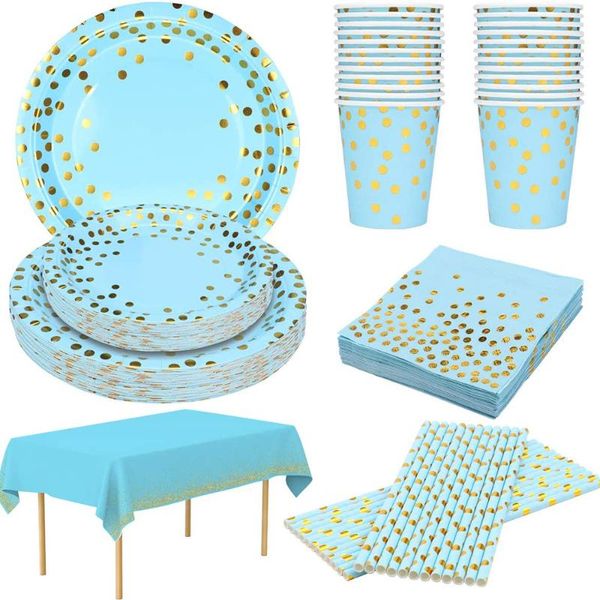 disposable dinnerware bronzing polka dot blue wedding tableware set paper cup plate for birthday party supplies decoration
disposable dinnerware bronzing polka dot blue wedding tableware set paper cup plate for birthday party supplies decoration