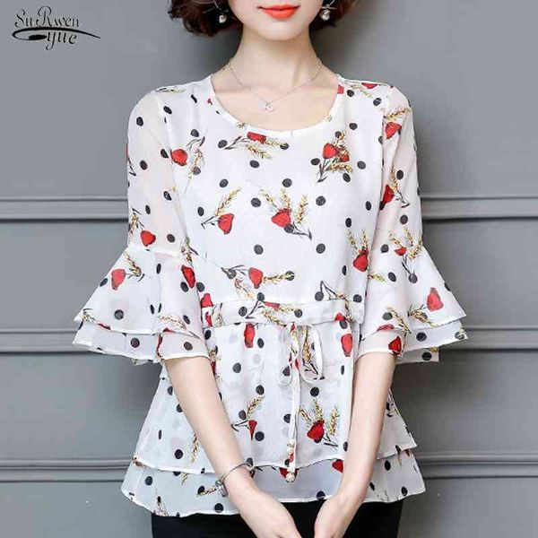 20220 summer five-point sleeve print chiffon blouse casual women clothing korean loose plus size ladies blusas 8685 50 210521, White
20220 summer five-point sleeve print chiffon blouse casual women clothing korean loose plus size ladies blusas 8685 50 210521, White