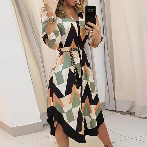 casual dresses 2021 autumn women shirt dress fashion irregular geometric print long sleeve midi spring office lady loose vestido, Black;gray
casual dresses 2021 autumn women shirt dress fashion irregular geometric print long sleeve midi spring office lady loose vestido, Black;gray