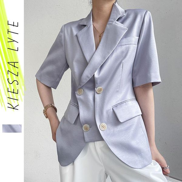 women's suits & blazers summer 2021 satin blazer casual suit jacket solid purple short sleeve outwear female casco feminino, White;black
women's suits & blazers summer 2021 satin blazer casual suit jacket solid purple short sleeve outwear female casco feminino, White;black