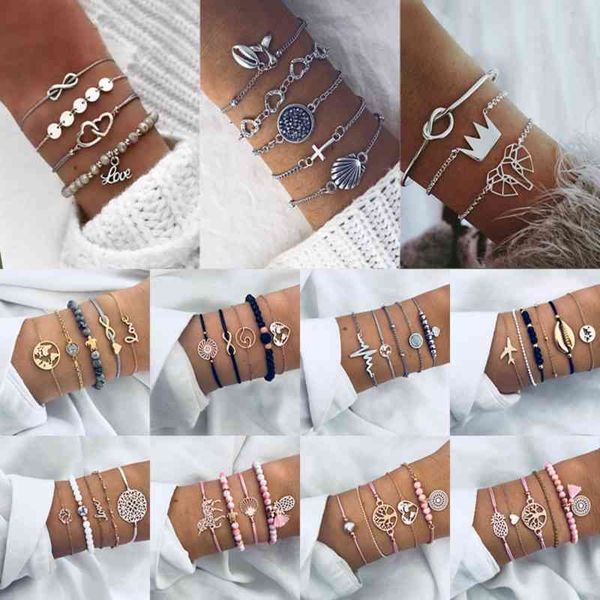 bracelet set for women new bohemian black rope chain aircraft shell moon heart crystal charm bangle boho jewelry, Golden;silver
bracelet set for women new bohemian black rope chain aircraft shell moon heart crystal charm bangle boho jewelry, Golden;silver