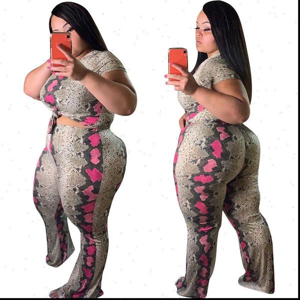 Summer plus size two Women Tracksuits piece sets Printed Sexy 2 pieces set round Neck Short Top with Long Trouser, Gray
Summer plus size two Women Tracksuits piece sets Printed Sexy 2 pieces set round Neck Short Top with Long Trouser, Gray