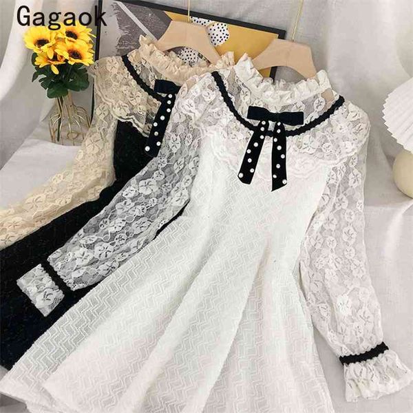 woman dress spring autumn vintage bow court style shirts slim sweet korean chic fashion wild vestido feminino 210531, Black;gray
woman dress spring autumn vintage bow court style shirts slim sweet korean chic fashion wild vestido feminino 210531, Black;gray