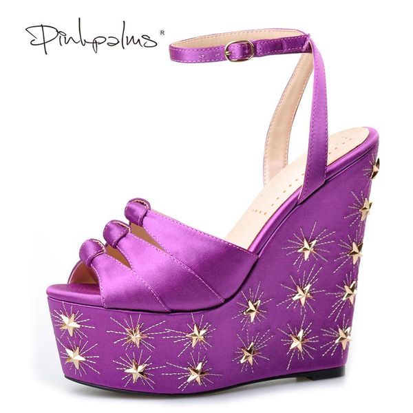 pink palms women summer purple silk platform shoes high heels peep toe ankle strap gold star design sandals, Black
pink palms women summer purple silk platform shoes high heels peep toe ankle strap gold star design sandals, Black