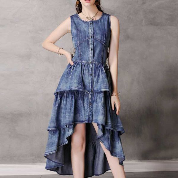 irregular vintage vest sleeveless dresses for women cascading ruffles design elegant office lady vestidos summer 210525, Black;gray
irregular vintage vest sleeveless dresses for women cascading ruffles design elegant office lady vestidos summer 210525, Black;gray