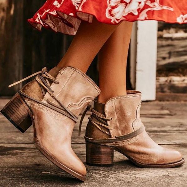 boots vintage leather ankle for women winter shoes botas mujer spring autumn square heels booties plus size, Black
boots vintage leather ankle for women winter shoes botas mujer spring autumn square heels booties plus size, Black