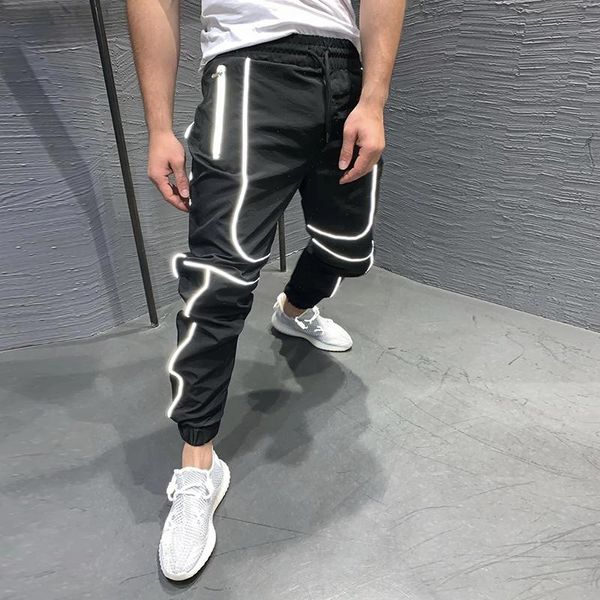 men's joggers reflective pants streetwear sports trousers hip hop sweatpants running training male slim fitness casual bottoms, Black
men's joggers reflective pants streetwear sports trousers hip hop sweatpants running training male slim fitness casual bottoms, Black