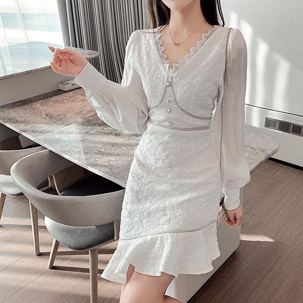 casual dresses women korean dress fashion one piece autumn winter spring 2021 office lady ruffles full sleeve lace zipper v-neck, Black;gray
casual dresses women korean dress fashion one piece autumn winter spring 2021 office lady ruffles full sleeve lace zipper v-neck, Black;gray