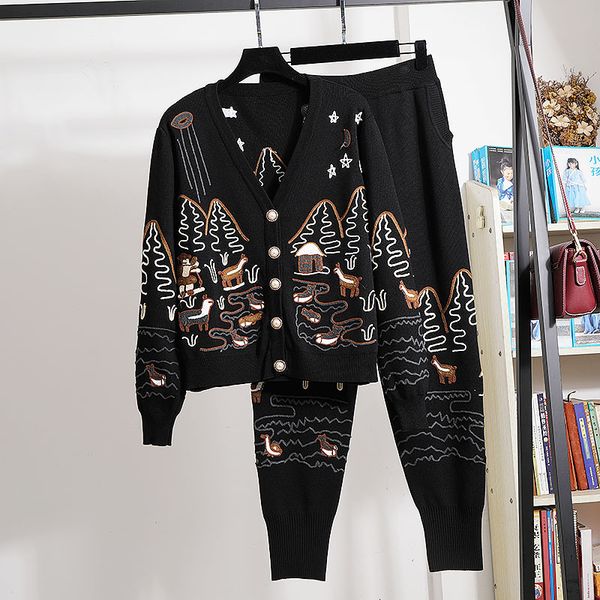 pant black white tracksuits women knitted set embroidery sweater pencil pants outfits female loose 3 color casual knitting suit 2pc
pant black white tracksuits women knitted set embroidery sweater pencil pants outfits female loose 3 color casual knitting suit 2pc