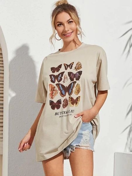 women's t-shirt butterfly t shirt aesthetic cotton women graphic tees sun flower clothes ladies', White
women's t-shirt butterfly t shirt aesthetic cotton women graphic tees sun flower clothes ladies', White