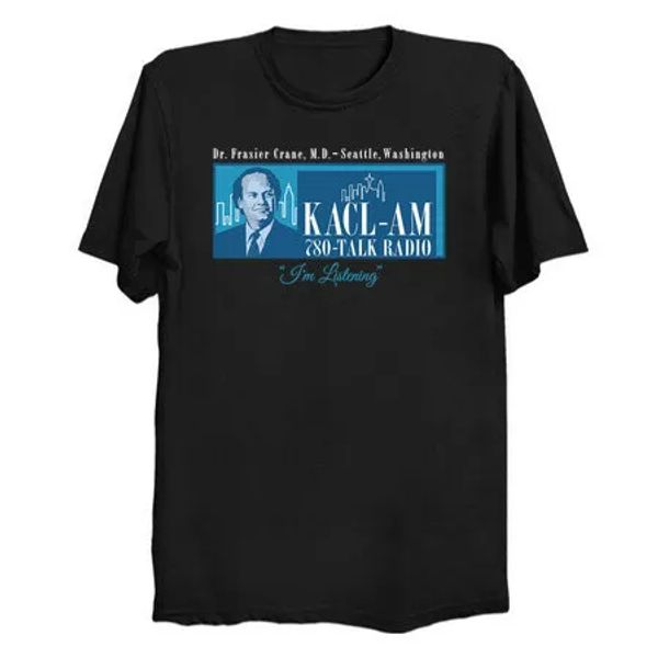 frasier crane listening talk radio cheers sitcom classic retro black tshirt sx6l, White;black
frasier crane listening talk radio cheers sitcom classic retro black tshirt sx6l, White;black