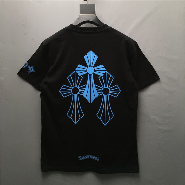 2021 summer fashion brand new net red super fire back blue cross print t-shirt men's and women's short sle, White;black
2021 summer fashion brand new net red super fire back blue cross print t-shirt men's and women's short sle, White;black