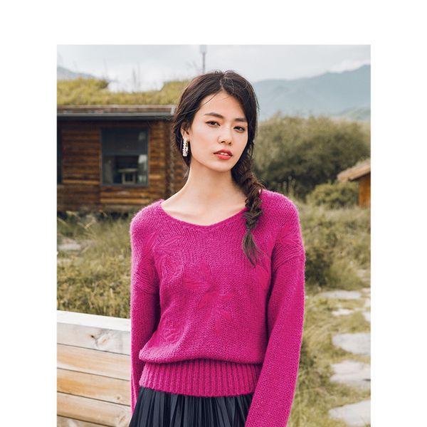 sweater autumn winter v-neck elegant embroidered loose dropped shoulder long sleeve pullover zhbv, White;black
sweater autumn winter v-neck elegant embroidered loose dropped shoulder long sleeve pullover zhbv, White;black