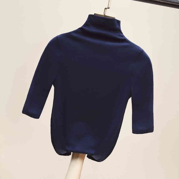 dress half turtleneck knit shirt middle t-shirt women's early autumn spring slim five sleeve black tshirt women t shirts top, White
dress half turtleneck knit shirt middle t-shirt women's early autumn spring slim five sleeve black tshirt women t shirts top, White