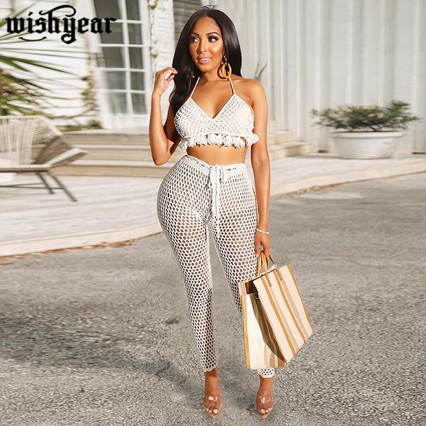 summer beach 2 piece set pants halter open back hand crochet hollow out tassel knitted crop and trousers tracksuit women's tracksui, Gray
summer beach 2 piece set pants halter open back hand crochet hollow out tassel knitted crop and trousers tracksuit women's tracksui, Gray