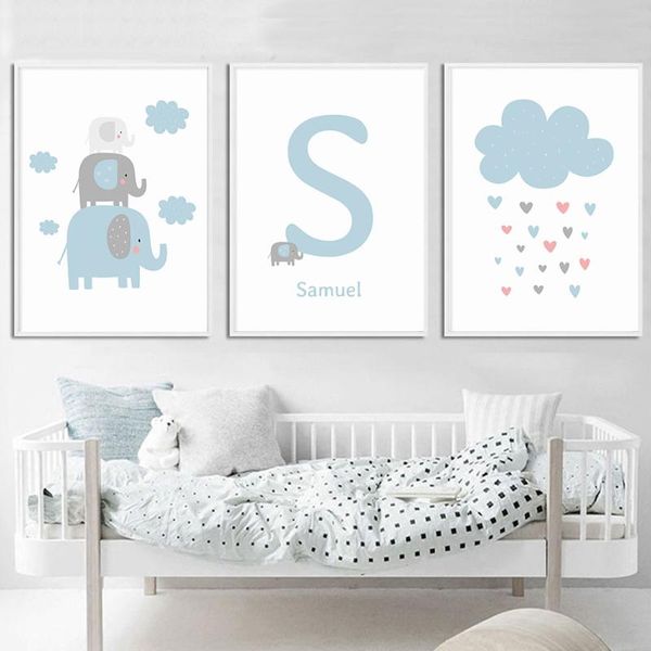 blue elephant cloud personalized baby's name custom poster nursery wall art canvas painting pictures for kid bedroom decoration paintin
blue elephant cloud personalized baby's name custom poster nursery wall art canvas painting pictures for kid bedroom decoration paintin