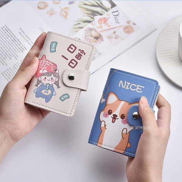 card holders cute cartoon student girl wallet lady personality large capacity multi id holder package storage bag, Brown;gray
card holders cute cartoon student girl wallet lady personality large capacity multi id holder package storage bag, Brown;gray