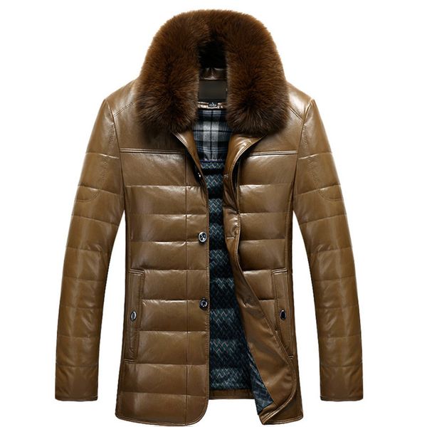 middle aged elderly men 2021 new dad winter men's leather down et medium and long thickened, Black
middle aged elderly men 2021 new dad winter men's leather down et medium and long thickened, Black
