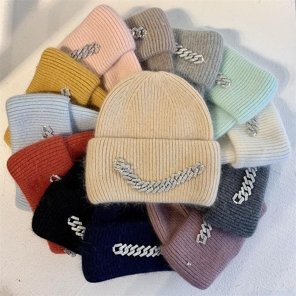 beanies rhinestone chain warm wool hats for women soft thick female winter knitted caps fashion wide cuffed plain russia ski beanie
beanies rhinestone chain warm wool hats for women soft thick female winter knitted caps fashion wide cuffed plain russia ski beanie