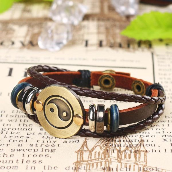 charm bracelets retro ethnic couple ring bracelet cowhide antique copper taoist tai chi gossip men and women fashion jewelry wholesale, Golden;silver
charm bracelets retro ethnic couple ring bracelet cowhide antique copper taoist tai chi gossip men and women fashion jewelry wholesale, Golden;silver