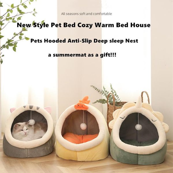 cat beds & furniture style pet dog bed cozy warm house soft four seasons with 2 mats cats nest half hooded anti-slip deep sleep
cat beds & furniture style pet dog bed cozy warm house soft four seasons with 2 mats cats nest half hooded anti-slip deep sleep