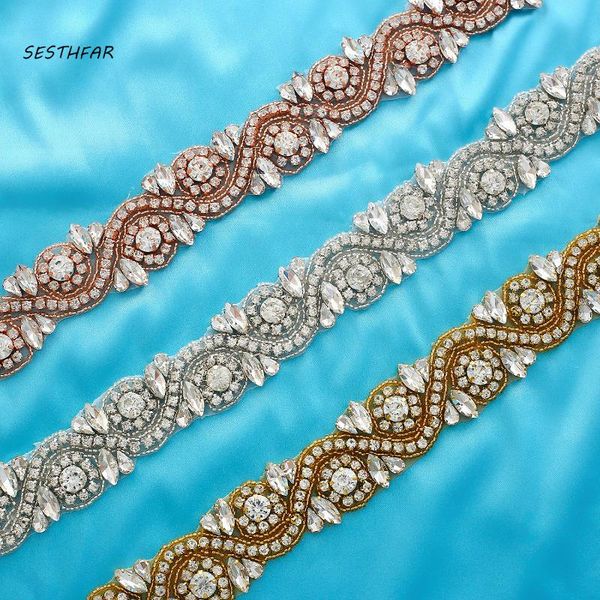 wedding sashes rhinestones appliques accessory for belt gold clear crystal beads sewing on bridal f121, White
wedding sashes rhinestones appliques accessory for belt gold clear crystal beads sewing on bridal f121, White