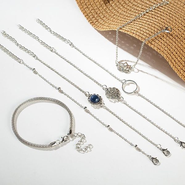charm bracelets 6 pcs/set fashion hollow lotus gem circle crystal bead simple multilayer silver color bracelet set women party wedding jewel, Golden;silver
charm bracelets 6 pcs/set fashion hollow lotus gem circle crystal bead simple multilayer silver color bracelet set women party wedding jewel, Golden;silver