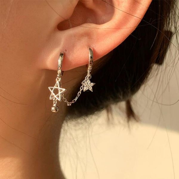 stud 925 sterling silver link chain zircon star piercing earrings for women birthday jewelry gift pendientes eh1266, Golden;silver
stud 925 sterling silver link chain zircon star piercing earrings for women birthday jewelry gift pendientes eh1266, Golden;silver