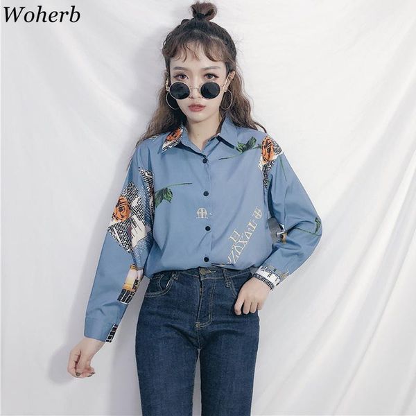women's blouses & shirts woherb womens and 2021 summer vintage flower letter print casual shirt korean loose blusas femininas elegante, White
women's blouses & shirts woherb womens and 2021 summer vintage flower letter print casual shirt korean loose blusas femininas elegante, White