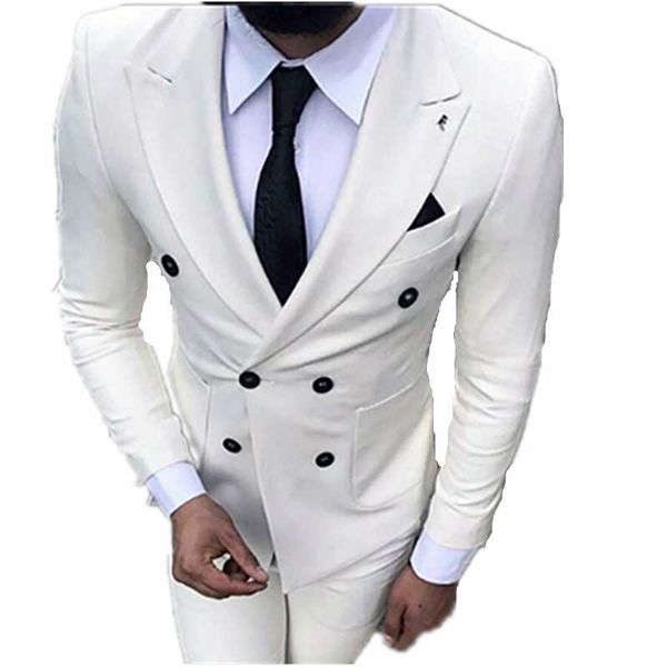 white double breasted men suits groom wedding tuxedos prom party man blazers pants costume homme slim fit terno masculino 2 pcs men's, White;black
white double breasted men suits groom wedding tuxedos prom party man blazers pants costume homme slim fit terno masculino 2 pcs men's, White;black