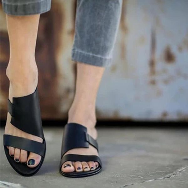 slippers 2021 summer women pu leather female slides flat summers shoes solid ladies flip flops plus size 35-43, Black
slippers 2021 summer women pu leather female slides flat summers shoes solid ladies flip flops plus size 35-43, Black