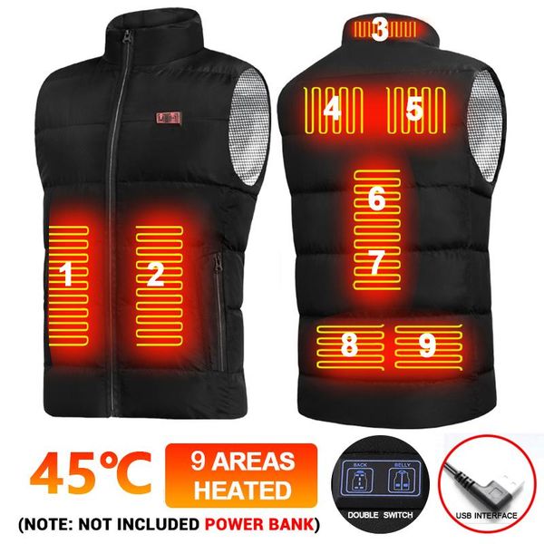 men's vests 9 places heated vest men women usb jacket double switch heating thermal clothing hunting winter fashion heat, Black;white
men's vests 9 places heated vest men women usb jacket double switch heating thermal clothing hunting winter fashion heat, Black;white
