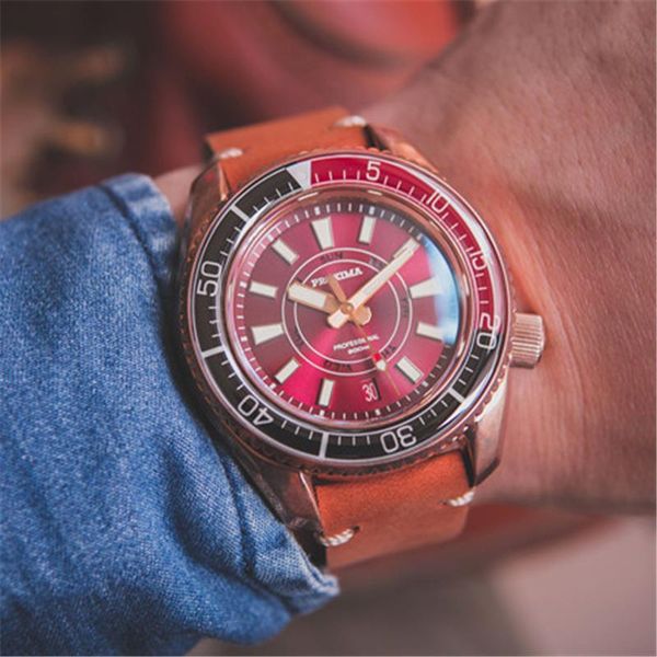 wristwatches proxima red dial cusn8 bronze dive watch automatic mechanical men watches nh36 sapphire rubber with day-date luminous wristwatc, Slivery;brown
wristwatches proxima red dial cusn8 bronze dive watch automatic mechanical men watches nh36 sapphire rubber with day-date luminous wristwatc, Slivery;brown