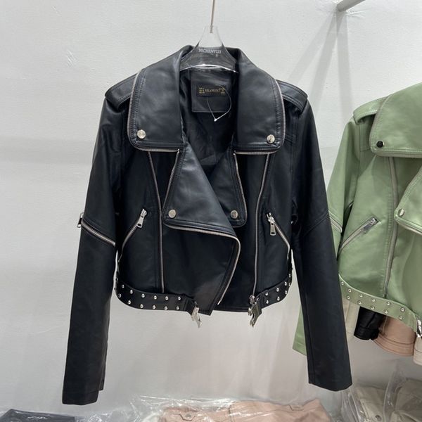 women's leather & faux zqlz jacket women biker streetwear motorcycle black green short overcoat slim pu autumn basic coat female r
women's leather & faux zqlz jacket women biker streetwear motorcycle black green short overcoat slim pu autumn basic coat female r