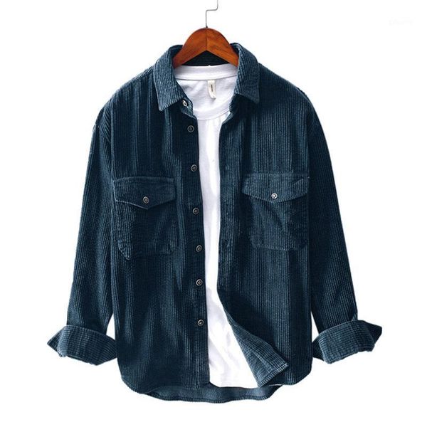 men's casual shirts spring and summer 2021 fashion slim retro european american corduroy shirt loose long-sleeved camisa masculina, White;black
men's casual shirts spring and summer 2021 fashion slim retro european american corduroy shirt loose long-sleeved camisa masculina, White;black